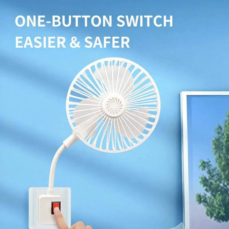 Portable Home Bedroom Fan with Space for Aromatherapy Tablets, 360-Degree Rotation, Flexible Gooseneck Plug, Energy-Saving Desktop Fan, Suitable for Kitchen, Bathroom, Dormitory, and Office — the Perfect Gift for Summer.