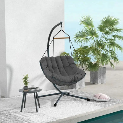 GRAND PATIO ROYAL Outdoor & Indoor Hanging Egg Swing with Stand, Hammock Chair