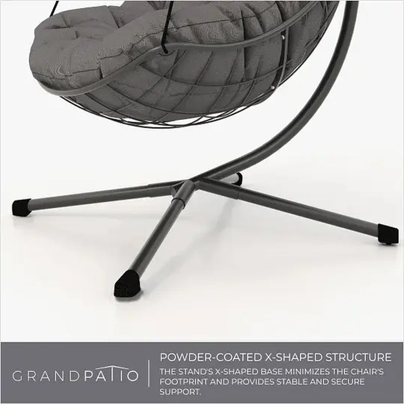 GRAND PATIO ROYAL Outdoor & Indoor Hanging Egg Swing with Stand, Hammock Chair