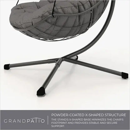 GRAND PATIO ROYAL Outdoor & Indoor Hanging Egg Swing with Stand, Hammock Chair