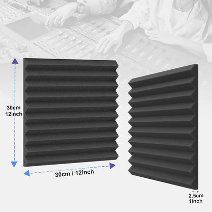 50 Pack Acoustic Panels Soundproof Studio for Walls Sound Absorbing Panels Sound Insulation Wedge for Studio, 1" X 12" X 12" (Black)