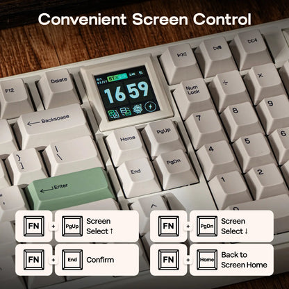 EPOMAKER RT100 PRO Tri-Mode Mechanical Keyboard, 1.54” Hot-Swap Screen, Knob, Retro PBT Keycap, Mac Keys, Thocky Gasket, Custom Driver, RGB, BT/2.4G Wireless Gaming Keyboard Tiktokshopstockup Tiktokshopmothersday