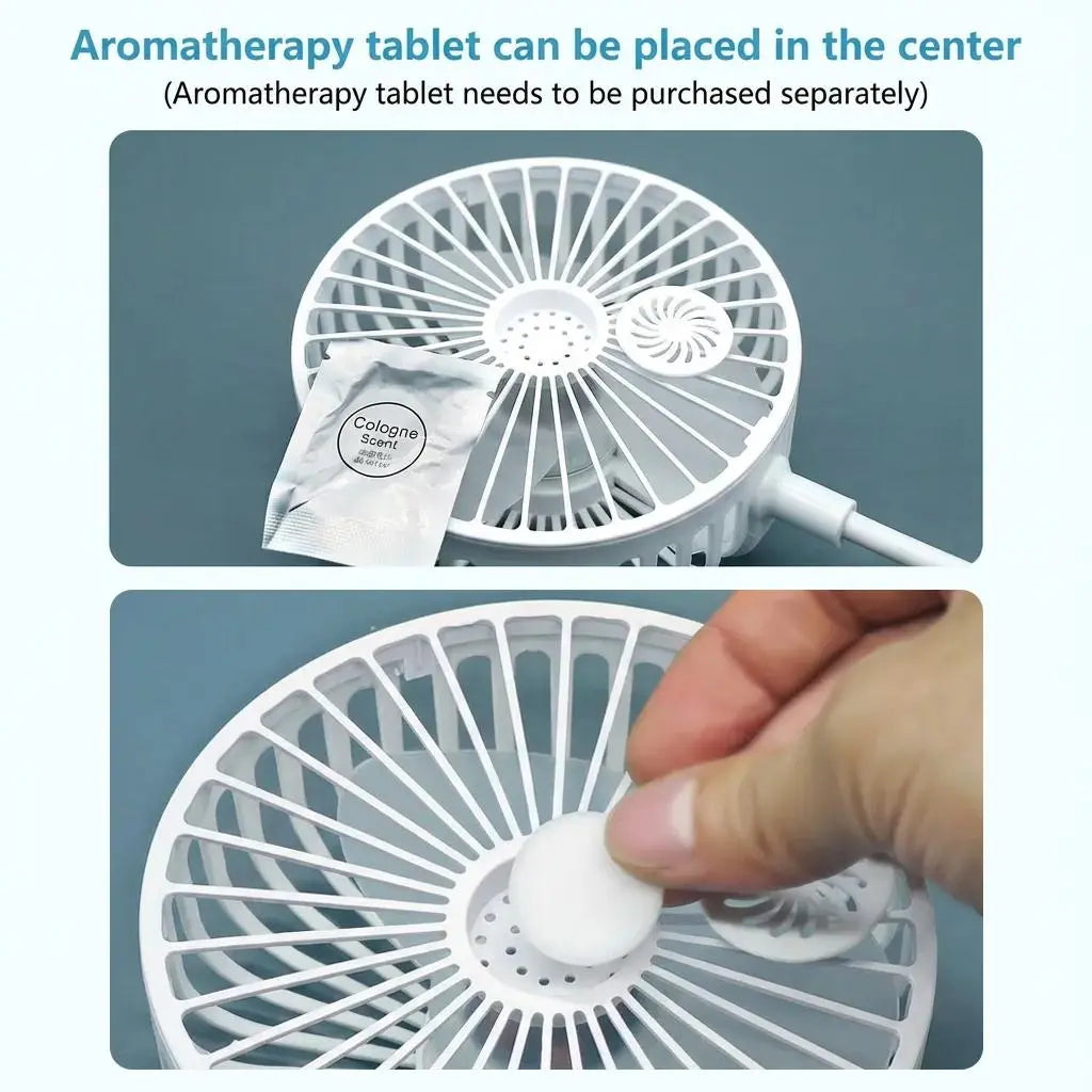 Portable Home Bedroom Fan with Space for Aromatherapy Tablets, 360-Degree Rotation, Flexible Gooseneck Plug, Energy-Saving Desktop Fan, Suitable for Kitchen, Bathroom, Dormitory, and Office — the Perfect Gift for Summer.