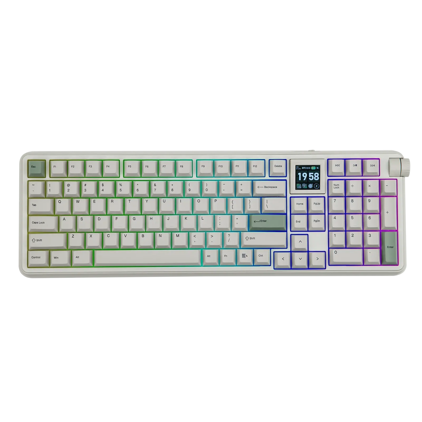 EPOMAKER RT100 PRO Tri-Mode Mechanical Keyboard, 1.54” Hot-Swap Screen, Knob, Retro PBT Keycap, Mac Keys, Thocky Gasket, Custom Driver, RGB, BT/2.4G Wireless Gaming Keyboard Tiktokshopstockup Tiktokshopmothersday
