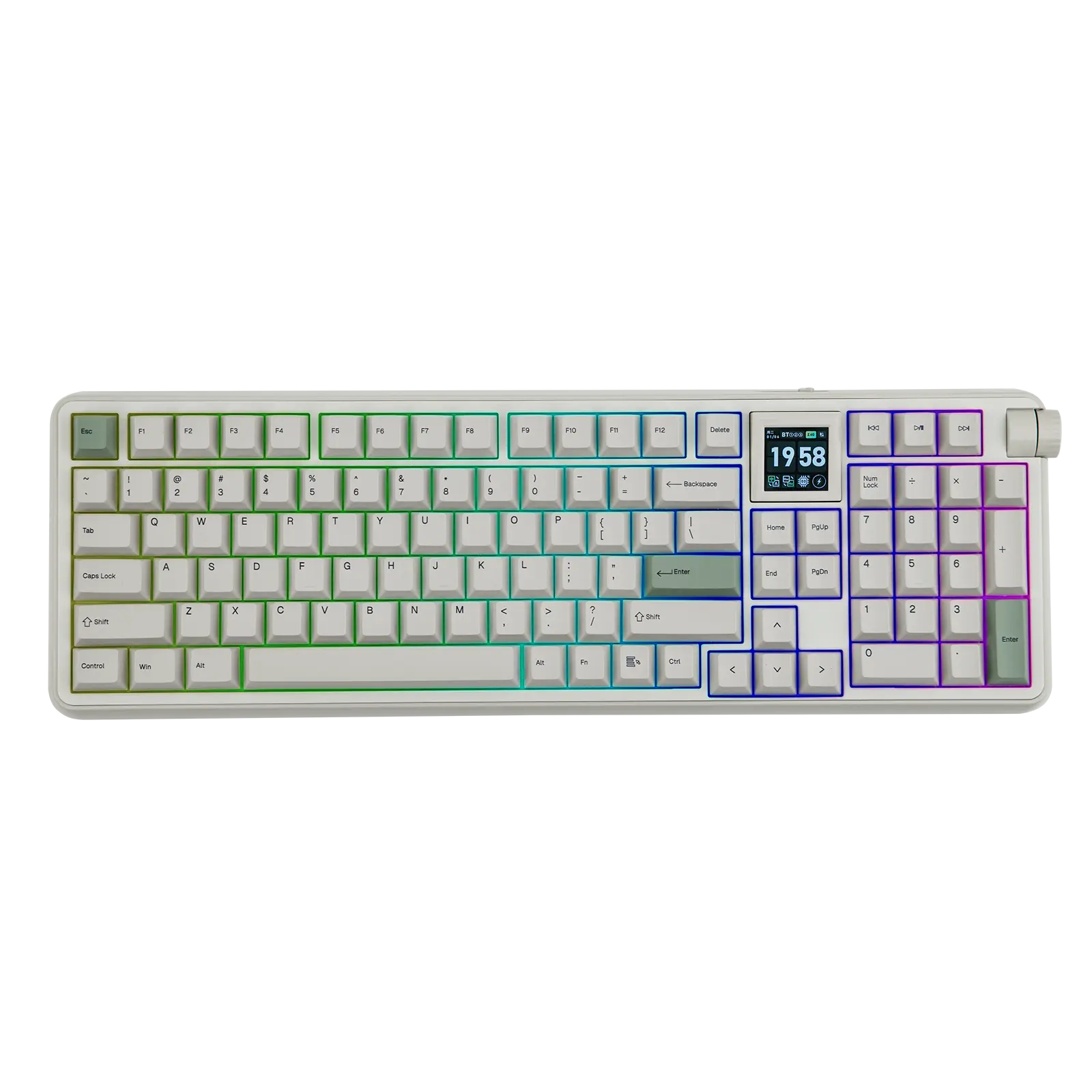 EPOMAKER RT100 PRO Tri-Mode Mechanical Keyboard, 1.54” Hot-Swap Screen, Knob, Retro PBT Keycap, Mac Keys, Thocky Gasket, Custom Driver, RGB, BT/2.4G Wireless Gaming Keyboard Tiktokshopstockup Tiktokshopmothersday