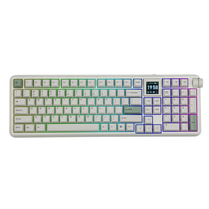 EPOMAKER RT100 PRO Tri-Mode Mechanical Keyboard, 1.54” Hot-Swap Screen, Knob, Retro PBT Keycap, Mac Keys, Thocky Gasket, Custom Driver, RGB, BT/2.4G Wireless Gaming Keyboard Tiktokshopstockup Tiktokshopmothersday