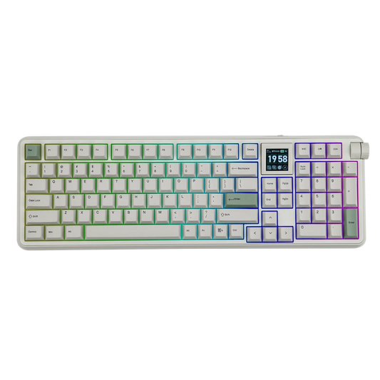 EPOMAKER RT100 PRO Tri-Mode Mechanical Keyboard, 1.54” Hot-Swap Screen, Knob, Retro PBT Keycap, Mac Keys, Thocky Gasket, Custom Driver, RGB, BT/2.4G Wireless Gaming Keyboard Tiktokshopstockup Tiktokshopmothersday