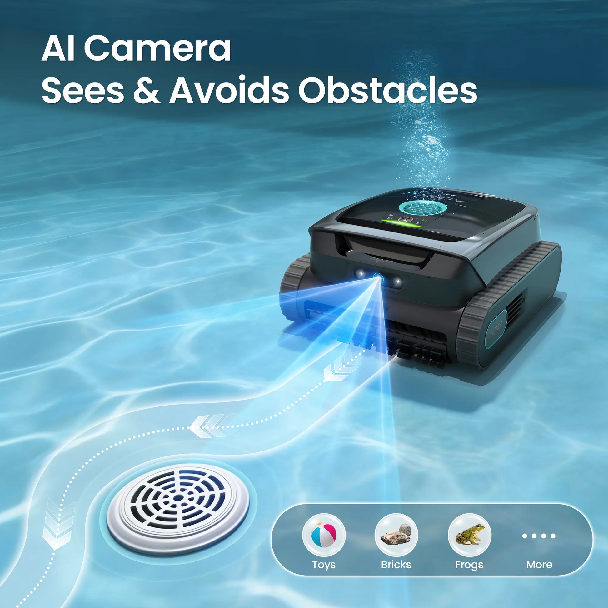 Aiper Scuba V3 Robotic Pool Cleaner, Wall & Waterline Cleaning, Cordless Pool Robot