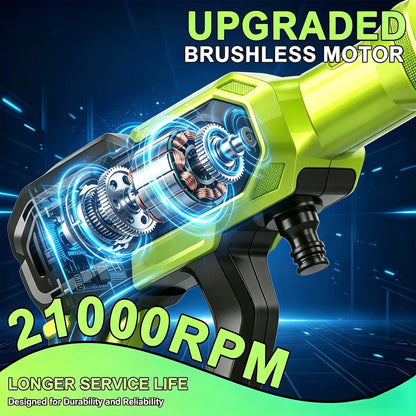 1300Psi Cordless Pressure Washer, Portable Power Washer with 6-In-1 Nozzle, 21V Hand Held Pressure Washer with Two Battery, Electric Power Cleaner for Car, Garden, Home