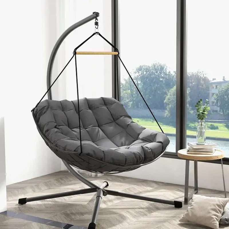 GRAND PATIO ROYAL Outdoor & Indoor Hanging Egg Swing with Stand, Hammock Chair
