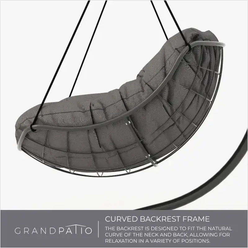 GRAND PATIO ROYAL Outdoor & Indoor Hanging Egg Swing with Stand, Hammock Chair